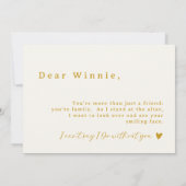 Carte de proposition pour fille de script en or bl (Dos)