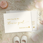 Carte de proposition pour fille de script en or bl