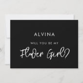 Carte de proposition pour Flower girl noire contem (Devant)
