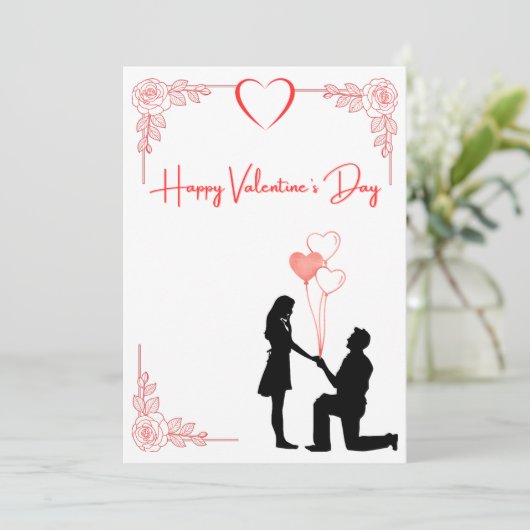 Carte de proposition pour la Saint-Valentin pour c (Debout devant)