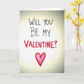 Carte de proposition pour la Saint-Valentin rouge (Fleur jaune)