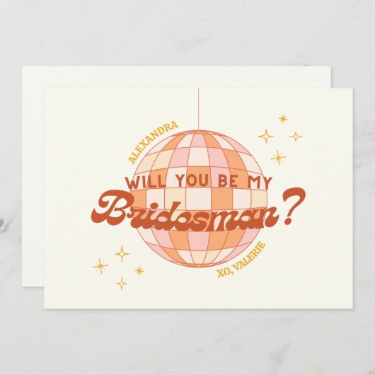 Carte de proposition Retro les années 70 Disco Cus (Devant / Derrière)