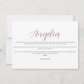 Carte de proposition rose Pink & Black Bridesmaid (Dos)