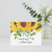 Carte de proposition Russe Boho Sunflower Bridesma (Debout devant)