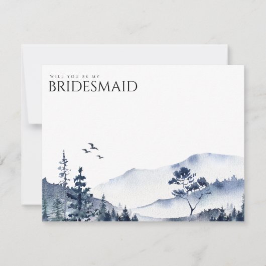 Carte de proposition Rustic Mountain Boho Bridesma (Devant)
