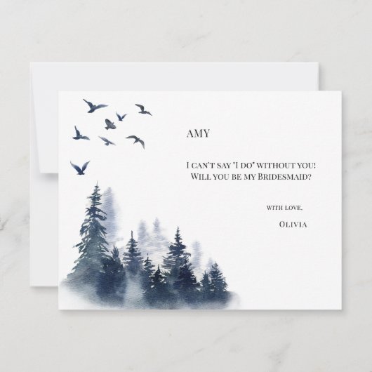 Carte de proposition Rustic Mountain Boho Bridesma (Dos)
