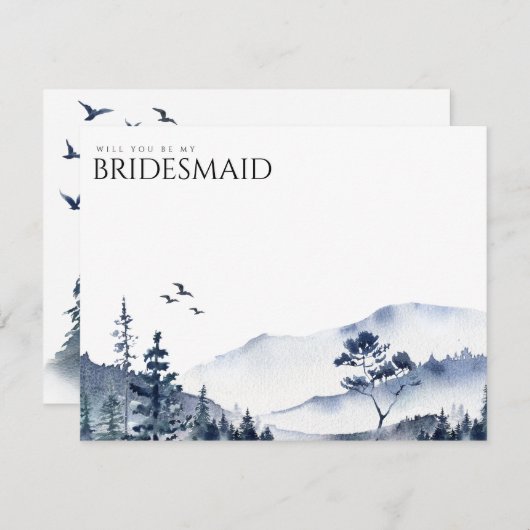 Carte de proposition Rustic Mountain Boho Bridesma (Devant / Derrière)