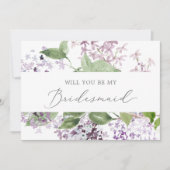 Carte de proposition Rustique Lilac Bridesmaid (Devant)