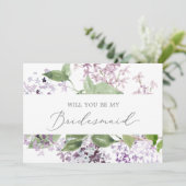 Carte de proposition Rustique Lilac Bridesmaid (Debout devant)