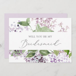 Carte de proposition Rustique Lilac Bridesmaid