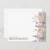 Carte de proposition simple Boho Fleur sauvage Bri (Devant / Derrière)