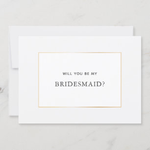 Carte de proposition simple Elegant Gold Bridesmai