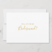 Carte de proposition simple Elegant Gold Bridesmai (Devant)