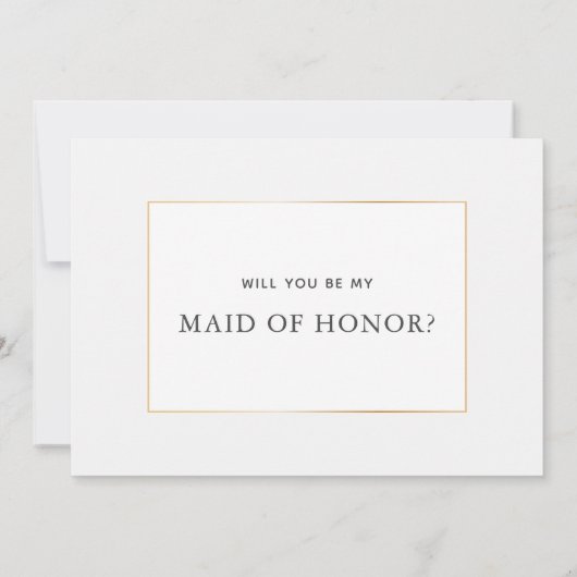 Carte de proposition simple élégante de servante d (Dos)