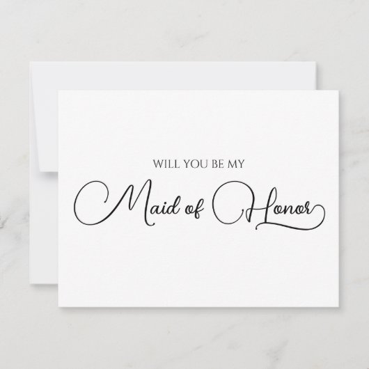 Carte de proposition simple et élégante de script (Devant)