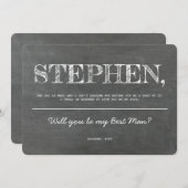 Carte de proposition simple et sucrée pour Groomsm (Devant / Derrière)