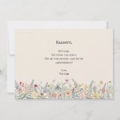 Carte de proposition simple Fleur sauvage Fern Gro (Dos)