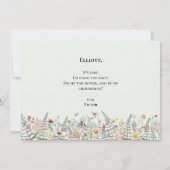 Carte de proposition simple Fleur sauvage Mint Gro (Dos)