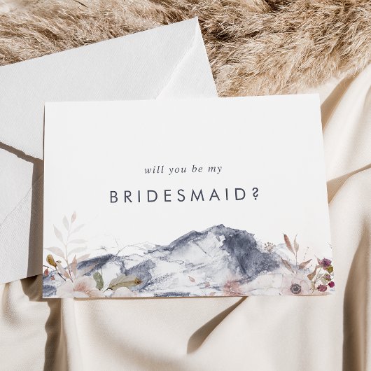 Carte de proposition simple Floral Mountain Brides