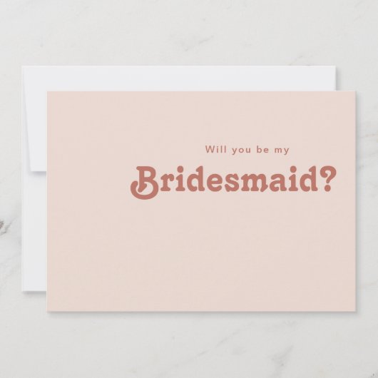 Carte de proposition simple Retro Vibes Blush Brid (Devant)