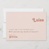 Carte de proposition simple Rétro Vieux Rose d'hon (Dos)