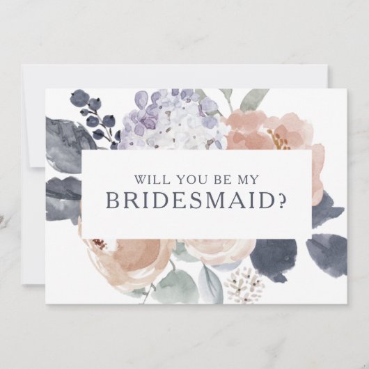 Carte de proposition simple Russe Floral Bridesmai (Devant)