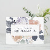 Carte de proposition simple Russe Floral Bridesmai (Debout devant)