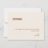 Carte de proposition simple Terracotta Be My Bride (Dos)