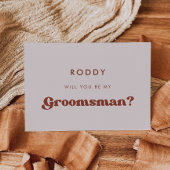 Carte de proposition stylée retro pêche rose groom