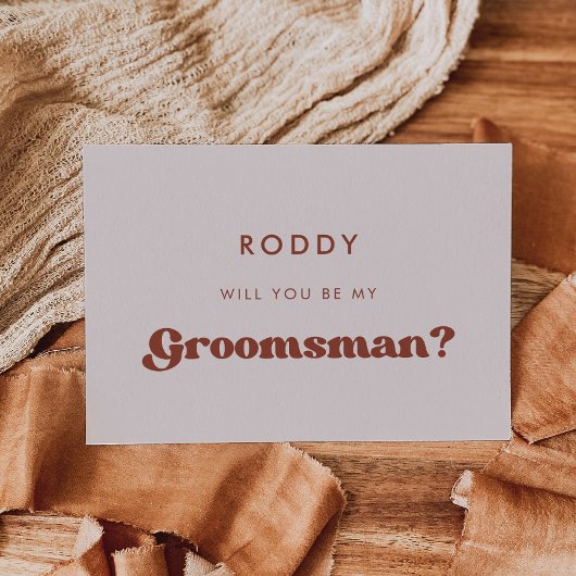 Carte de proposition stylée retro pêche rose groom