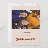 Carte de proposition Stylo retro pêche rose Brides (Devant)