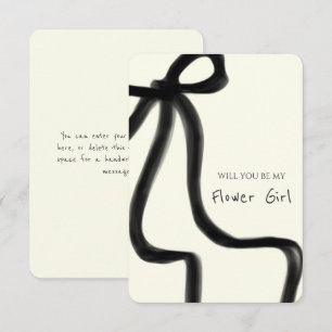 Carte de proposition Whimsical Chic Black Bow Flow