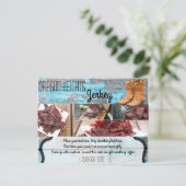 Carte de publicité commerciale Bleu Bois grange Po (Debout devant)