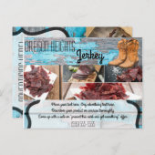 Carte de publicité commerciale Bleu Bois grange Po (Devant / Derrière)