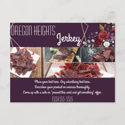 Carte de publicité commerciale Plum violet Rose or (Devant)