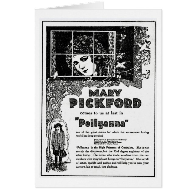 Carte de publicité de Mary Pickford Pollyanna (Devant)