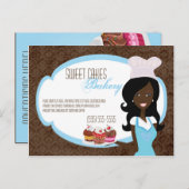 Carte de publicité gâteaux de la coupe Baker afro- (Devant / Derrière)
