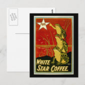 Carte de publicité vintage pour le café grenouille (Devant / Derrière)