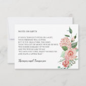 Carte de puits d'aquarelle florale rose (Devant)