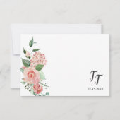 Carte de puits d'aquarelle florale rose (Dos)