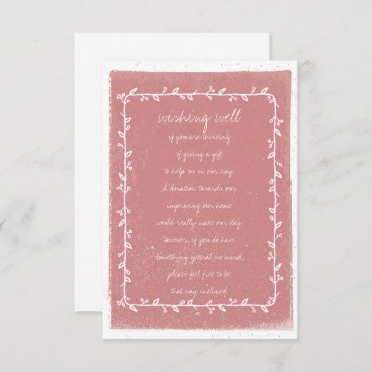 Carte de puits d'aquarelle romantique (Devant / Derrière)