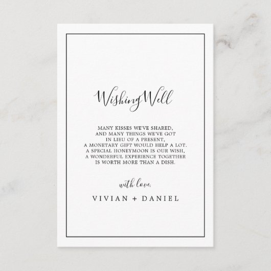 Carte de puits de Mariage minimaliste (Devant)