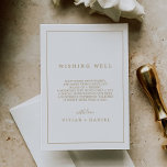 Carte de puits minimaliste de typographie or<br><div class="desc">Ce mariage minimaliste de typographie or qui souhaite bonne carte est parfait pour un mariage simple. Le design romantique moderne présente une typographie classique d'or et de blanc. Personnalisable dans n'importe quelle couleur. Gardez le design simple et élégant, en l'état, ou personnalisez-le en ajoutant vos propres graphiques et artwork. Personnalisez...</div>