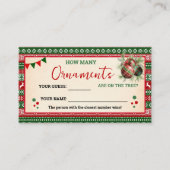 Carte de pull moche de jeu Combien d'ornements (Devant)