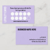 Carte de punch de fidélité moderne Purple Ten Visi (Devant / Derrière)