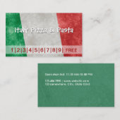 Carte de Punch Fidélité d'entreprise Italie Pizza  (Devant / Derrière)
