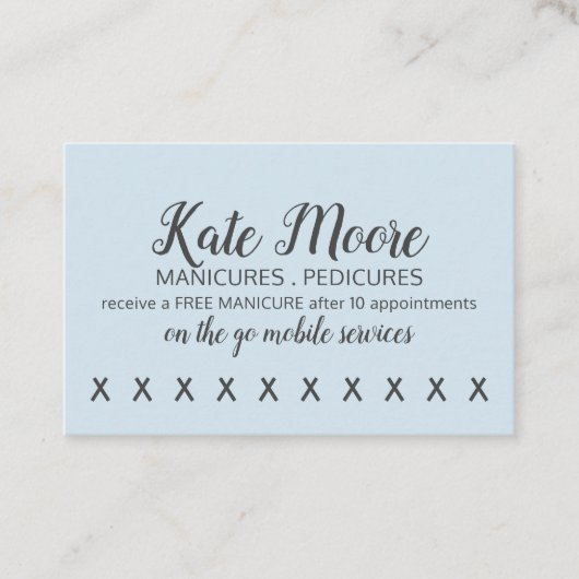 Carte de Punch Loyauté Client Manicurist Salon Nai (Devant)