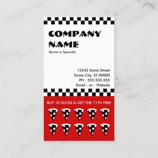 carte de punch pizza slices (Dos)