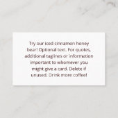 Carte de punch pour la coupe de café Cercle de boi (Dos)