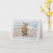Carte de puzzle d'amitié Teddy Bear (Fleur jaune)